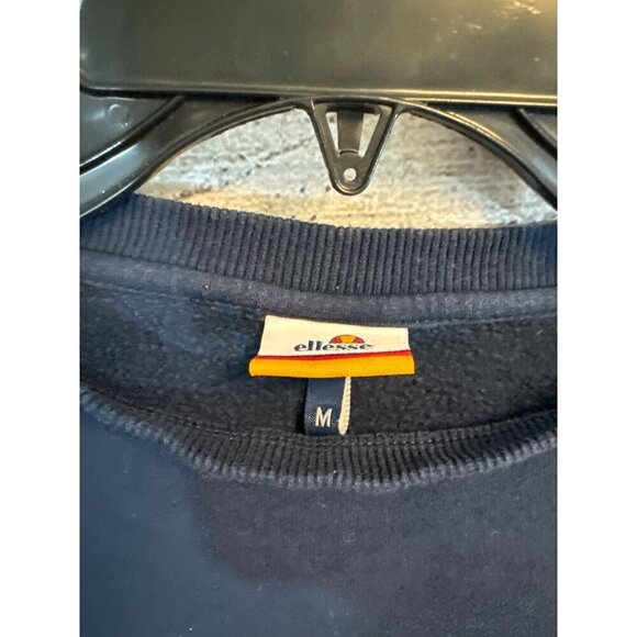 Ellesse Mens Navy Blue Textured Crewneck Sweatshirt M - Picture 2 of 4